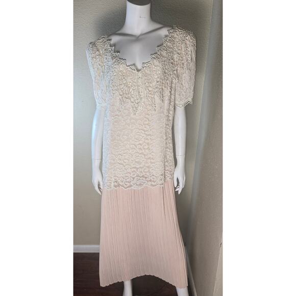 Vintage 1980's Jessica McClintock Bridal Mother of the Bride Dress Lace 15/16 - Picture 1 of 8